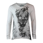 Skull Ghost Long Sleeve Tee // Off White (XS)