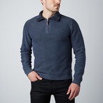 Long-Sleeve 1/4 Zip Sweater // Navy (L)