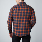 Long-Sleeve Yarn-Dyed Shirt // Orange + Gray Check (L)