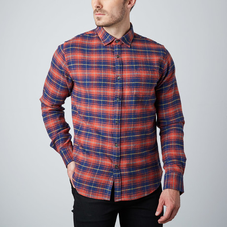 Long-Sleeve Yarn-Dyed Shirt // Red + Blue Check (S)