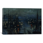 The Port of Le Havre, Night Effect (Le Port de Havre, effet du Nuit), 1873  by Claude Monet (12"H x 18"W x 1.5"D)