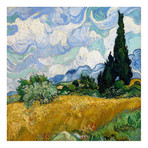 Wheatfield with Cypresses // Vincent van Gogh // 1889 (36"W x 12"H x 0.75"D)