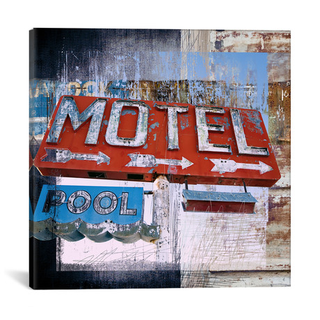 Motel Pool // Luz Graphics (18"W x 18"H x 0.75"D)