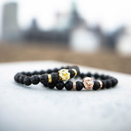 Rose Gold Lion // Matte Black Onyx