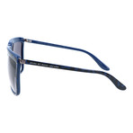 Thin Bridge Square Sunglasses // Blue