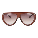 Chunky Rim Flat Top Aviator // Brown