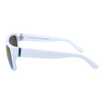 Flat Top Mirrored Sunglasses // White