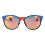 Round Reflective Sunglasses // Blue + Orange