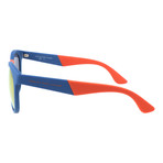 Round Reflective Sunglasses // Blue + Orange