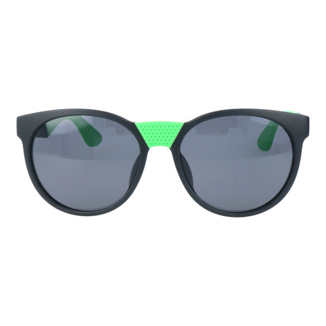 Round Reflective Sunglasses // Black + Green