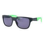 Square Reflective Sunglasses // Black + Green + Blue