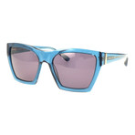 Sharp Square Clear Rim Sunglasses // Blue