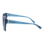 Sharp Square Clear Rim Sunglasses // Blue