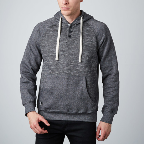 Matt Raglan Henley Hoodie // Black (XS)