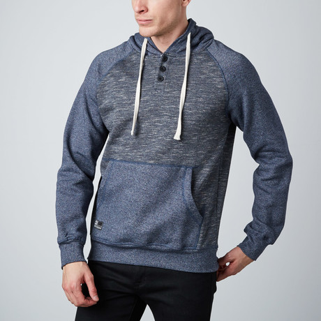 Matt Raglan Henley Hoodie // Navy (XS)