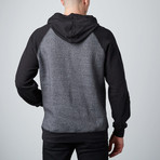 Eric Raglan Henley Hoodie // Black (L)