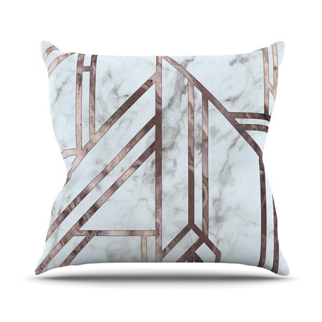 Dark Marble Mosaic // Throw Pillow (16" L x 16"W)