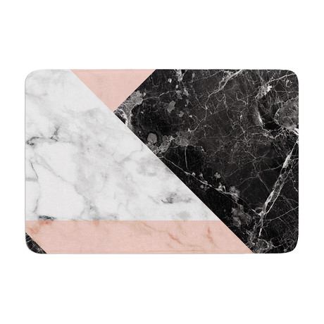 Geo Marble + Coral // Bath Mat (17" L x 24"W)