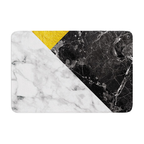 Geo Marble + Gold // Bath Mat (17" L x 24"W)