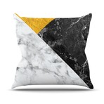 Geo Marble + Gold // Throw Pillow (16" L x 16"W)