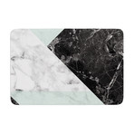 Geo Marble + Mint // Bath Mat (17" L x 24"W)