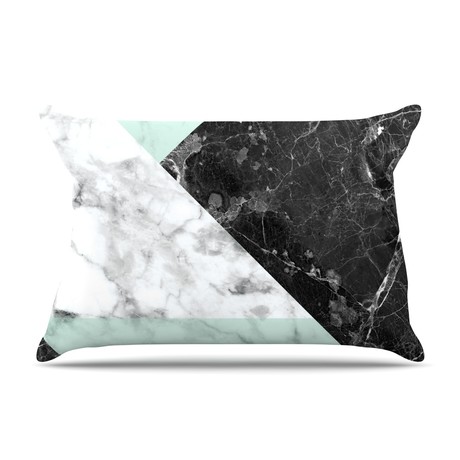 Geo Marble + Mint // Pillowcase (Standard)