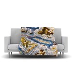 Gold + Blue Agate // Fleece Blanket (60" L x 50"W)