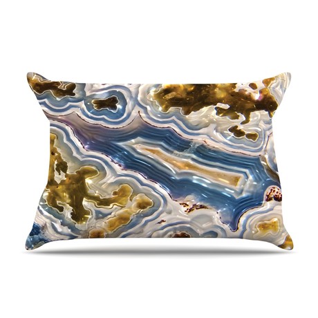 Gold + Blue Agate // Pillowcase (Standard)