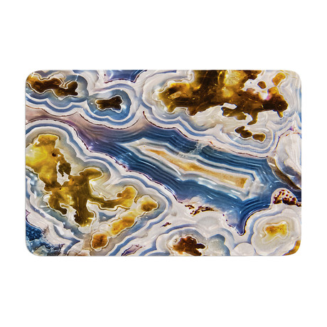 Gold + Blue Agate // Bath Mat (17" L x 24"W)