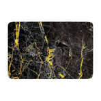 Gold Fleck Black Marble // Bath Mat (17" L x 24"W)