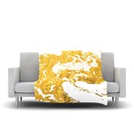 Gold Ink On Water // Fleece Blanket (60" L x 50"W)