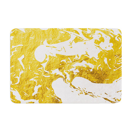 Gold Ink On Water // Bath Mat (17" L x 24"W)