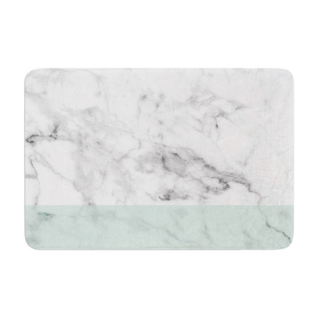 Mint Marble Fade // Bath Mat (17" L x 24"W)