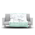 Mint Marble Fade // Fleece Blanket (60" L x 50"W)