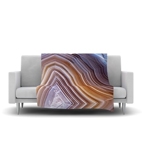 Pale Layered Agate // Fleece Blanket (60" L x 50"W)