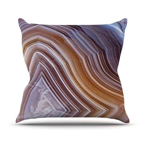 Pale Layered Agate // Throw Pillow (16" L x 16"W)