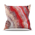 Red Lace Agate // Throw Pillow (16" L x 16"W)