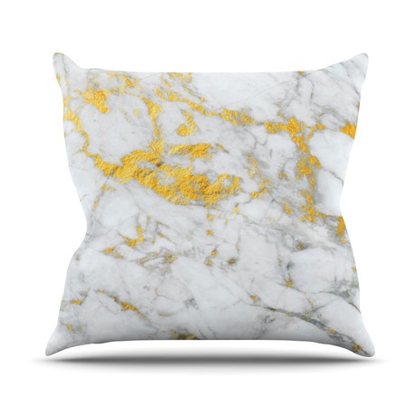 Gold Flake // Throw Pillow (16" L x 16"W)