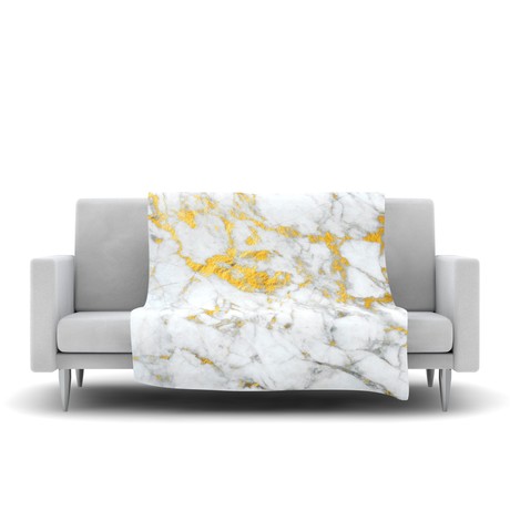 Gold Flake // Fleece Blanket (60" L x 50"W)