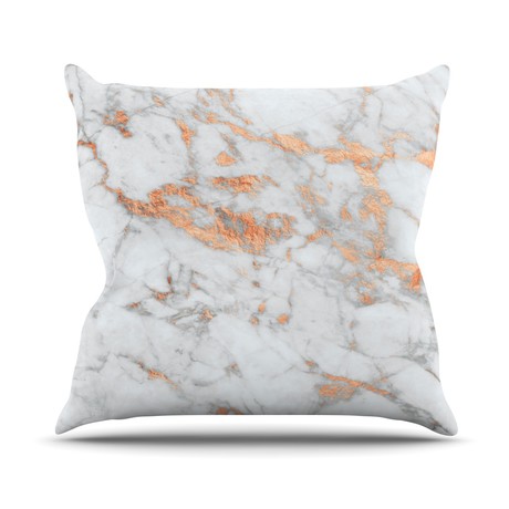 Rose Gold Flake // Throw Pillow (16" L x 16"W)