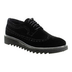 Suede Wingtip Brogue // Black (Euro: 39)