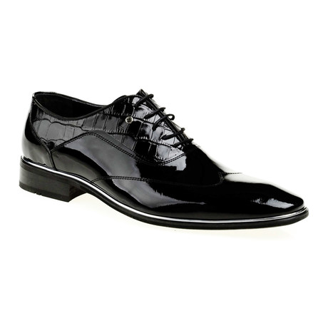 Patent Leather Croco Dress Shoe // Black (Euro: 39)