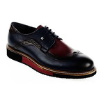 Two-Toned Wingtip Dress Shoe // Bordeaux + Black (Euro: 39)