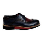 Two-Toned Wingtip Dress Shoe // Bordeaux + Black (Euro: 40)