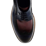 Two-Toned Wingtip Dress Shoe // Bordeaux + Black (Euro: 41)