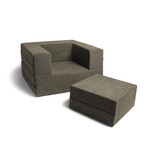 Convertible Sleeper // Chair + Ottoman (Green)