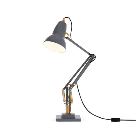 Original 1227 // Brass Desk Lamp// Elephant Grey