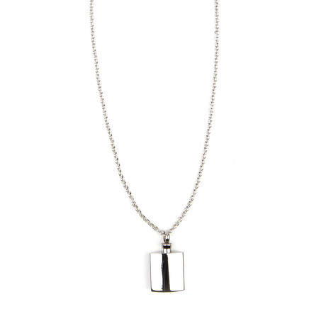 Tiny Flask Necklace // Stainless Steel (18"L)