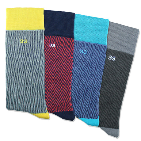 Fancy // Navy + Grey + Red + Black // Set of 4