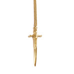 Excalibur Sword Pendant Necklace (Gold)